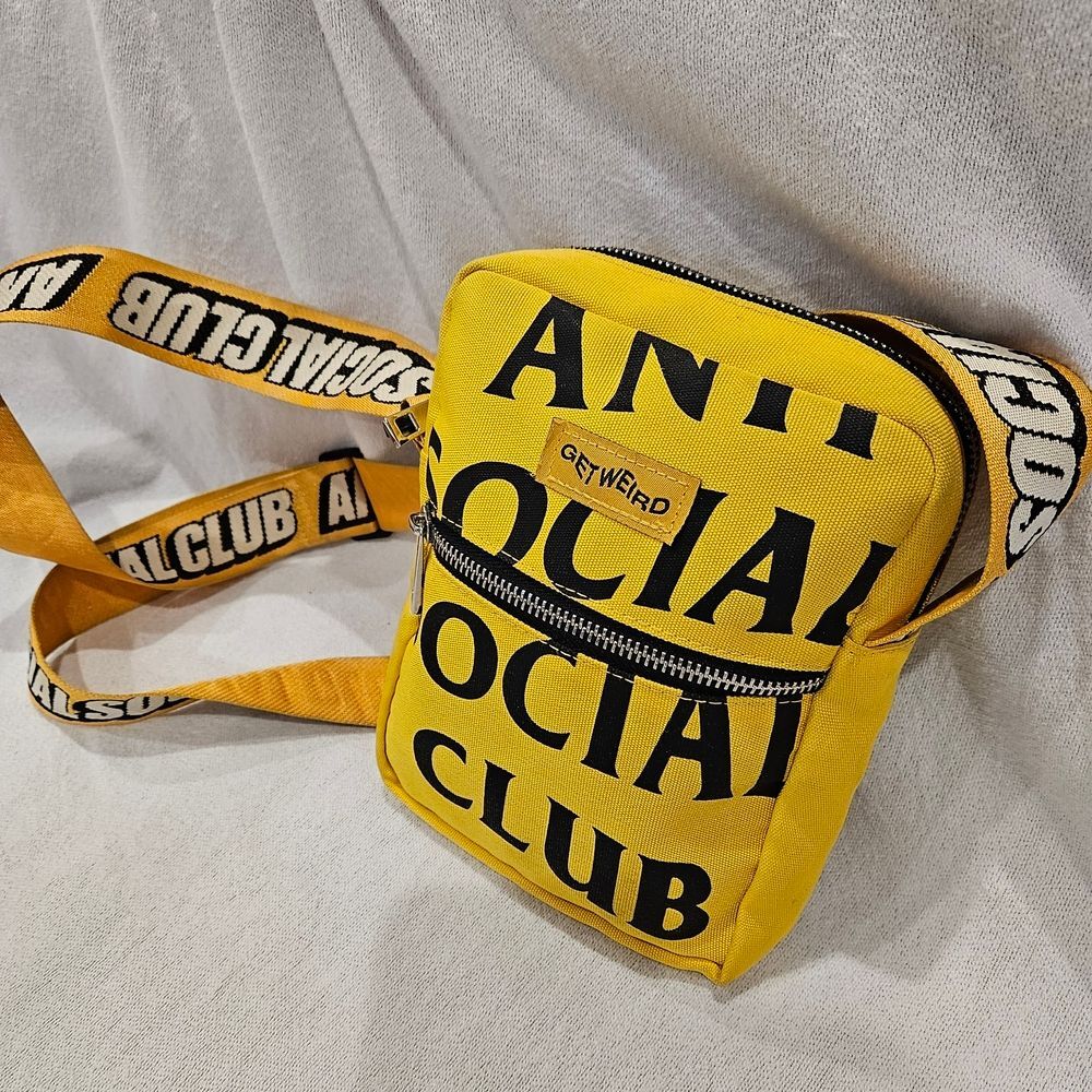 Anti Social Social Club Get Weird Yellow Crossbody Bag
